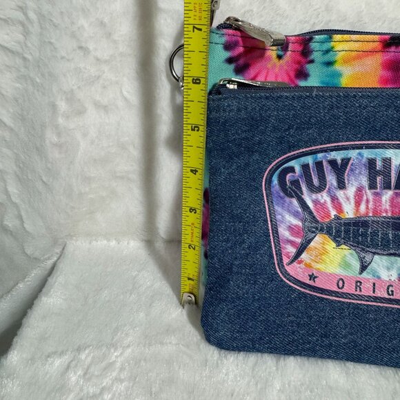 Guy Harvey Tie-Dye double Crossbody Bags 2 in one design denim tie-dye - Picture 10 of 11